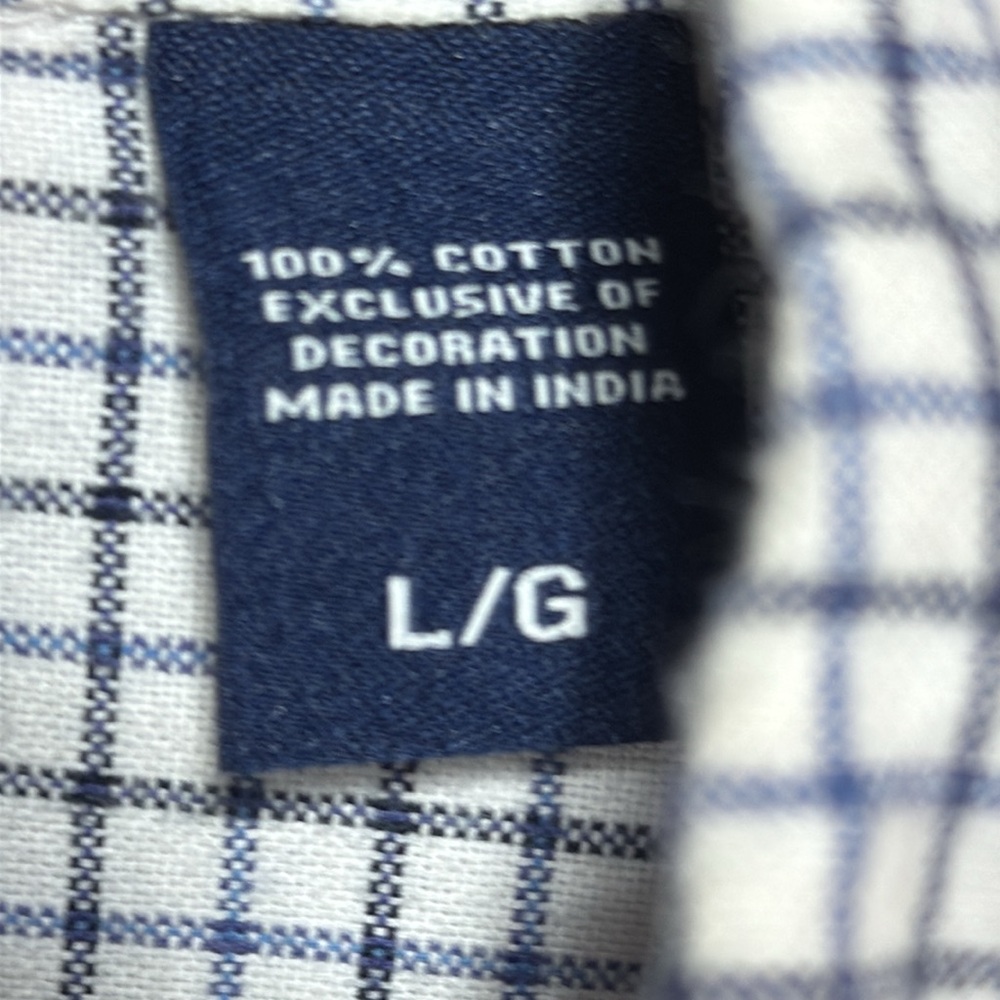 Chaps Shirts Men's White and Blue Plaid Long Sleeve Button Down Size L - Picture 11 of 14